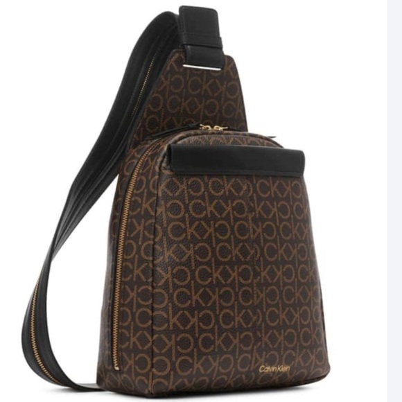 Calvin Klein Bag Millie Logo Sling CK Backpack PU Leather AUTHENTIC - Picture 11 of 16